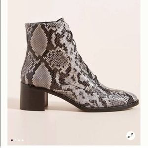 Freda Salvador Emi Snake Print Ankle Boots